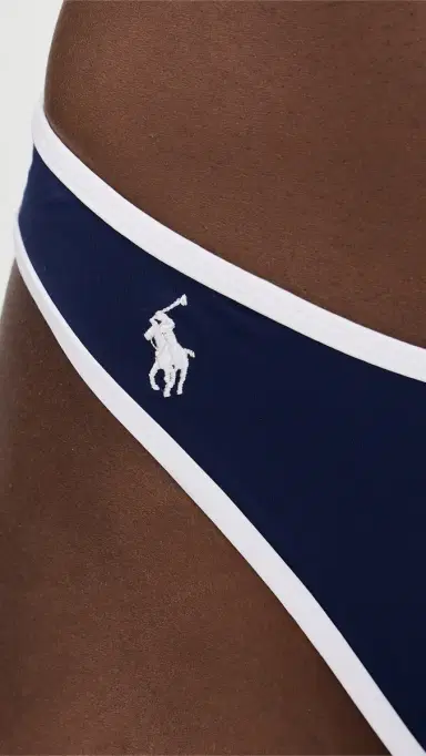 Polo Ralph Lauren High eg Scoop Bikini Bottoms Navy Blue | Thumbnail 5