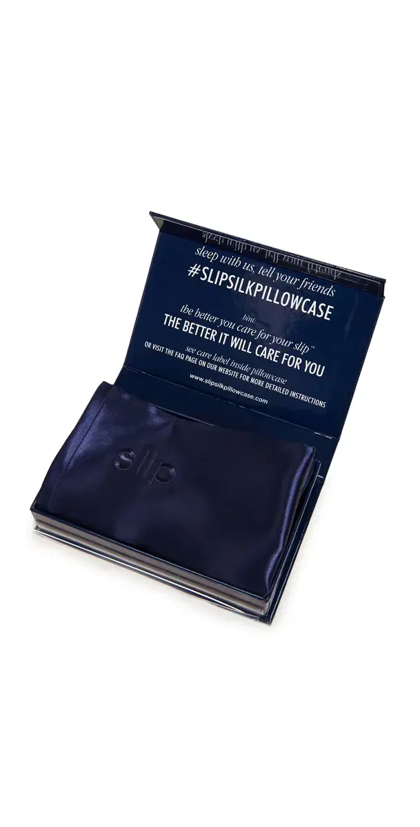Slip silk Queen Pillowcase Navy One Size