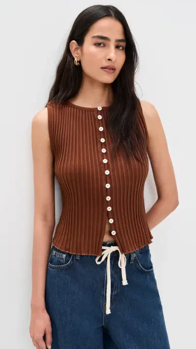 Free People Tilly Vest Honey Bronze L | Thumbnail 2 Free People Tilly Vest Honey Bronze L | Thumbnail 2
