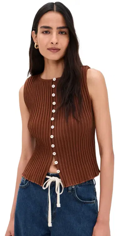 Free People Tilly Vest Honey Bronze L | Thumbnail 1 Free People Tilly Vest Honey Bronze L | Thumbnail 1