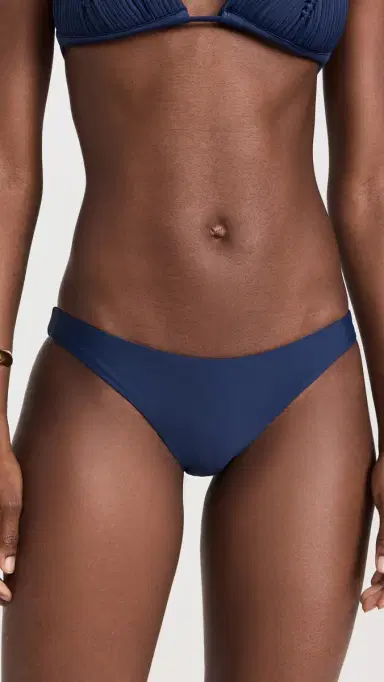 PQ Swim Basic Ruched Bikini Bottoms Navy S | Thumbnail 2