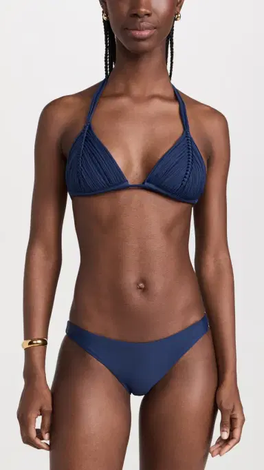 PQ Swim Basic Ruched Bikini Bottoms Navy S | Thumbnail 4