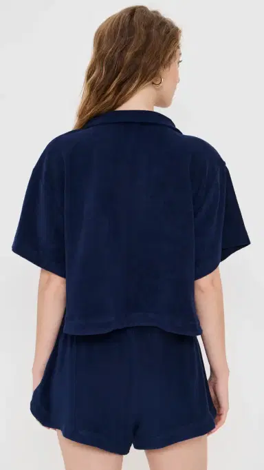 Polo Ralph Lauren Terry Collar Shirt & Short Set Navy | Thumbnail 4 Polo Ralph Lauren Terry Collar Shirt & Short Set Navy | Thumbnail 4