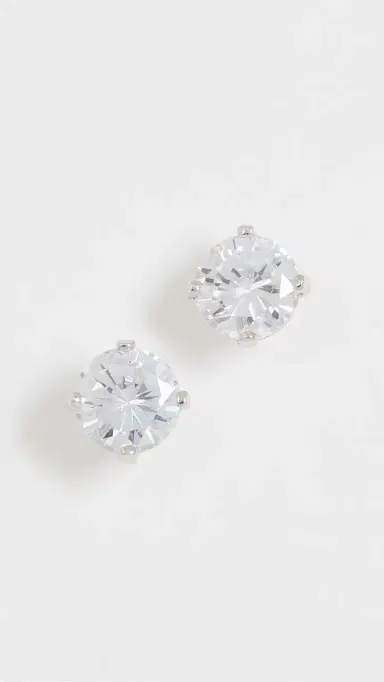 SHASHI Caroline Studs White Gold One Size | Thumbnail 2