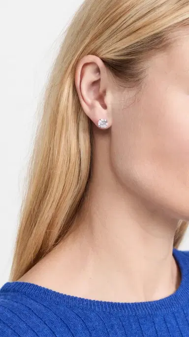SHASHI Caroline Studs White Gold One Size | Thumbnail 3