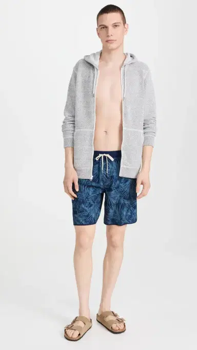 Fair Harbor The Anchor Swim Trunks 8 Grey Floral S | Thumbnail 5
