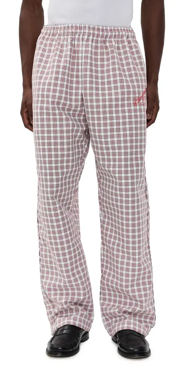 Willy Chavarria Ruff Rider Track Pants Red/White Picnic Plaid