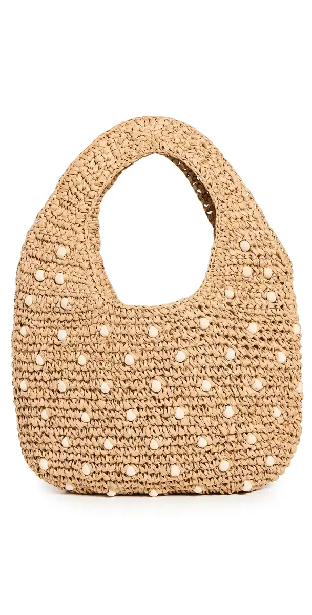 Micro Straw Beaded Bag Natural One Size