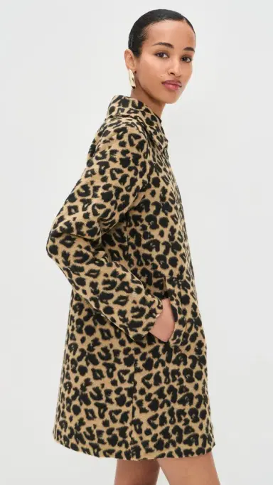 Never Fully Dressed Leopard Coat with Fur Trims Brown | Thumbnail 4 Never Fully Dressed Leopard Coat with Fur Trims Brown | Thumbnail 4