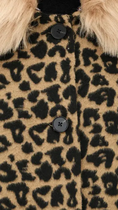 Never Fully Dressed Leopard Coat with Fur Trims Brown | Thumbnail 6 Never Fully Dressed Leopard Coat with Fur Trims Brown | Thumbnail 6