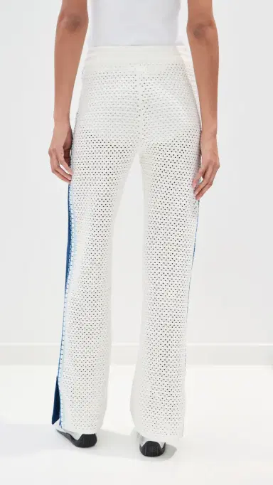 Casablanca Mesh Stripe Trousers White/ Blue | Thumbnail 4 Casablanca Mesh Stripe Trousers White/ Blue | Thumbnail 4