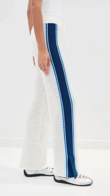 Casablanca Mesh Stripe Trousers White/ Blue | Thumbnail 5 Casablanca Mesh Stripe Trousers White/ Blue | Thumbnail 5