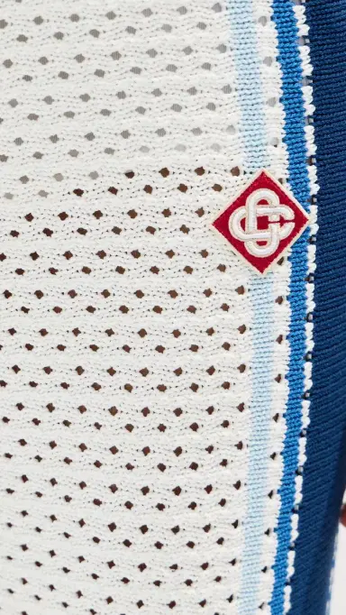 Casablanca Mesh Stripe Trousers White/ Blue | Thumbnail 6 Casablanca Mesh Stripe Trousers White/ Blue | Thumbnail 6