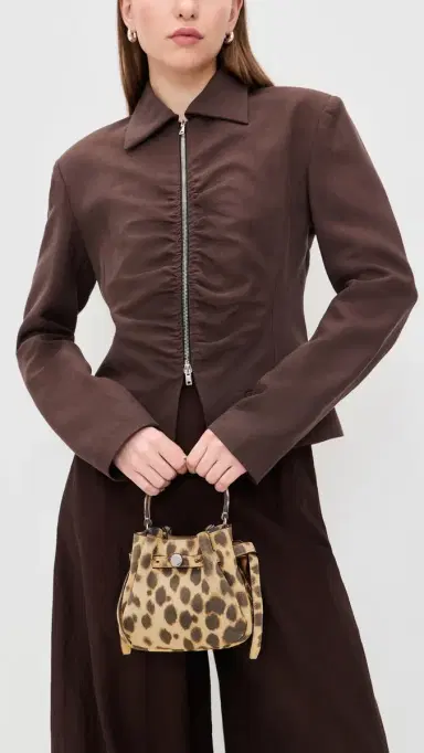Tory Burch Romy Suede Mini Bucket Bag Cheetah Spots One Size | Thumbnail 3