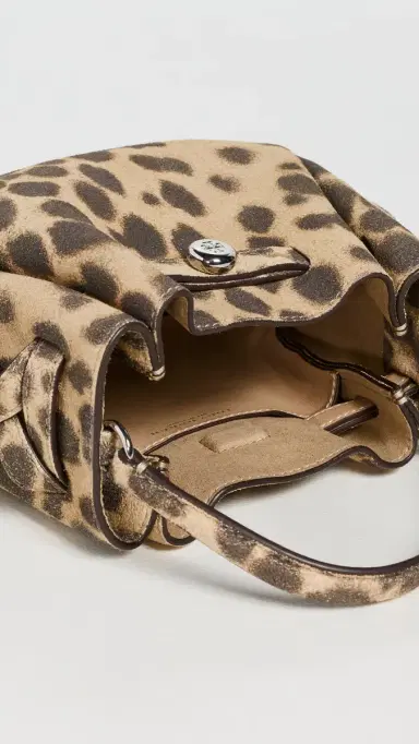 Tory Burch Romy Suede Mini Bucket Bag Cheetah Spots One Size | Thumbnail 6