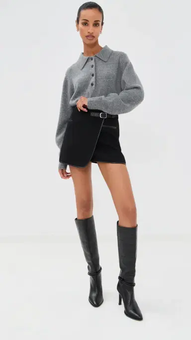 SIMKHAI Sheridan Mini Skirt Black | Thumbnail 5