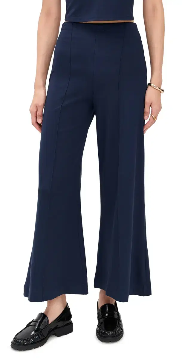 RIPLEY RADER Ponte Knit Cropped Wide eg Pants Navy