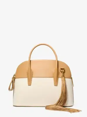 Michael Kors Collection Kaitlin Large Canvas and Leather Satchel | Thumbnail 2