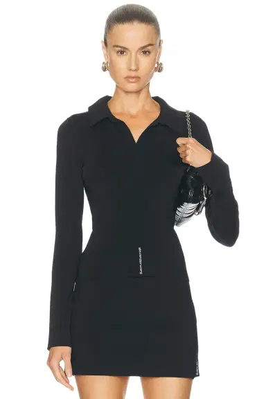 Alexander Wang Long Sleeve Fixed Packet Polo Top | Thumbnail 1 Alexander Wang Long Sleeve Fixed Packet Polo Top | Thumbnail 1