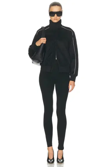 Fear of God Essentials Signature Rib Knit Fitted Long Sleeve Zip Up Rib Tee | Thumbnail 4