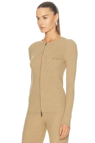 Fear of God Essentials Signature Rib Knit Fitted Long Sleeve Zip Up Rib Tee | Thumbnail 2 Fear of God Essentials Signature Rib Knit Fitted Long Sleeve Zip Up Rib Tee | Thumbnail 2