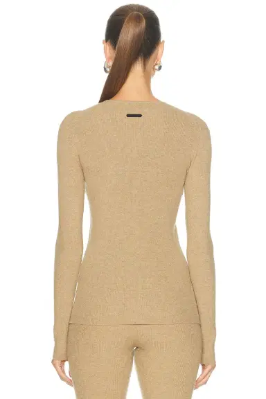 Fear of God Essentials Signature Rib Knit Fitted Long Sleeve Zip Up Rib Tee | Thumbnail 3 Fear of God Essentials Signature Rib Knit Fitted Long Sleeve Zip Up Rib Tee | Thumbnail 3