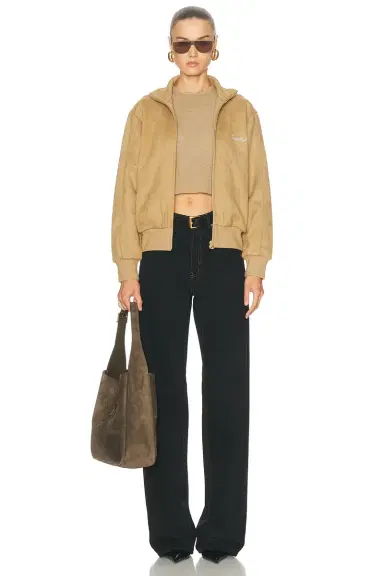 Fear of God ESSENTIALS Signature Vintage Fit Track Suede Fleece Jacket | Thumbnail 5