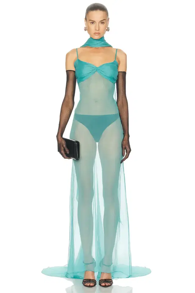 LaQuan Smith Neck Tie Gown