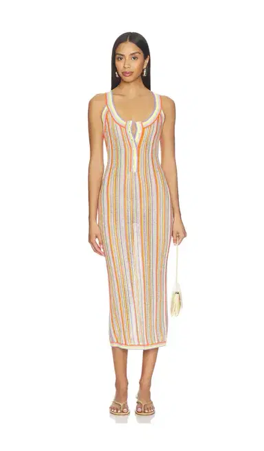 susana monaco Stripe Sweater Henley Dress | Thumbnail 1 susana monaco Stripe Sweater Henley Dress | Thumbnail 1