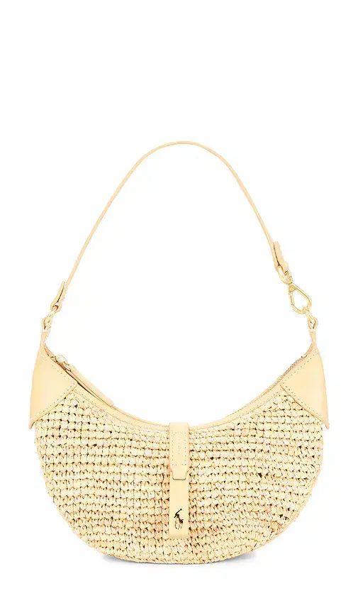 Polo Ralph Lauren Raffia Leather Mini Shoulder Bag