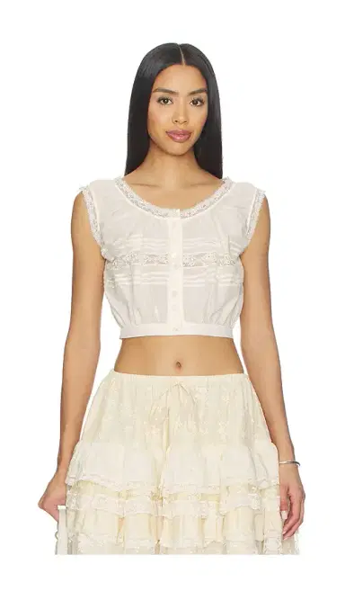 Yuhan Wang Lace Trim Button Blouse | Thumbnail 1 Yuhan Wang Lace Trim Button Blouse | Thumbnail 1