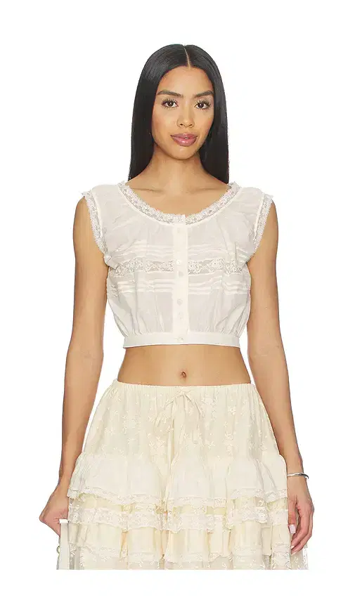 Yuhan Wang Lace Trim Button Blouse