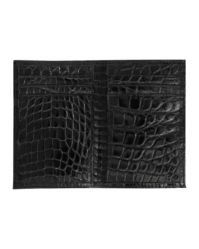 Men 's Glazed Alligator Leather Bifold Card Case