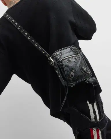 Balenciaga Men's Le Cagole Leather Crossbody Bag | Thumbnail 4