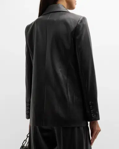 Alice + Olivia Denny Vegan Leather Boyfriend Blazer | Thumbnail 3