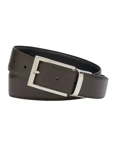 ZEGNA Men 's Reversible Adjustable Leather Belt | Thumbnail 1