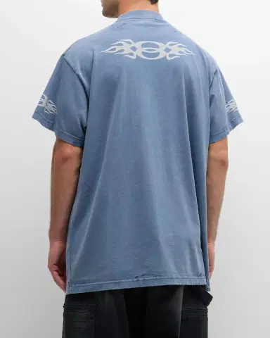 Balenciaga Men 's Burning Unity Oversized T-Shirt | Thumbnail 3