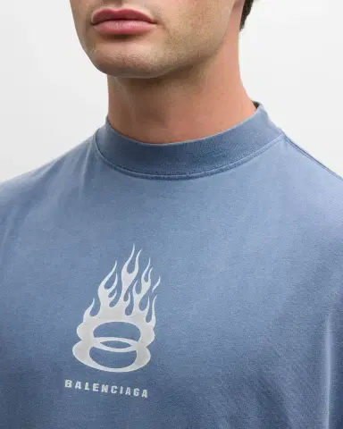 Balenciaga Men 's Burning Unity Oversized T-Shirt | Thumbnail 5