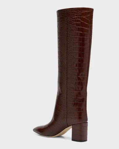 Paris Texas Anja Croco Block-Heel Knee Boots | Thumbnail 4
