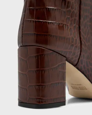 Paris Texas Anja Croco Block-Heel Knee Boots | Thumbnail 5