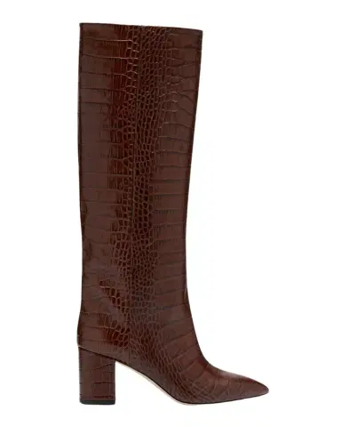 Paris Texas Anja Croco Block-Heel Knee Boots | Thumbnail 1