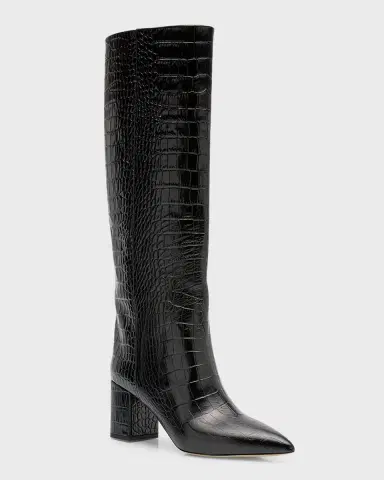 Paris Texas Anja Croco Block-Heel Knee Boots | Thumbnail 2