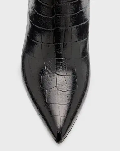 Paris Texas Anja Croco Block-Heel Knee Boots | Thumbnail 12