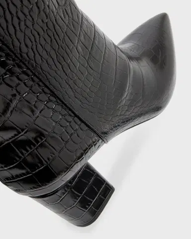 Paris Texas Anja Croco Block-Heel Knee Boots | Thumbnail 6