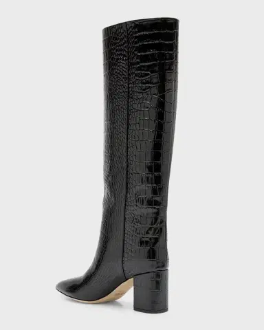 Paris Texas Anja Croco Block-Heel Knee Boots | Thumbnail 10