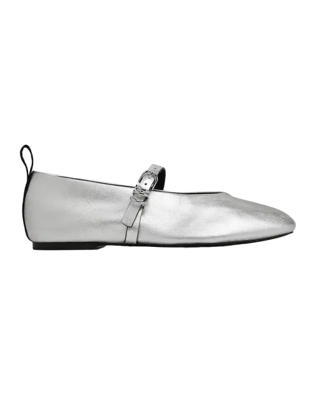 rag & bone Spire Metallic Leather Mary Jane Ballerina Flats