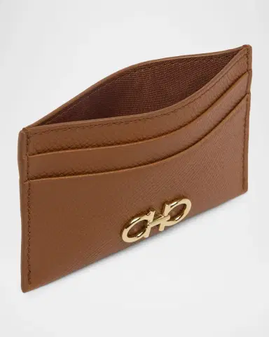 Ferragamo Hammered Leather Gancini Card Holder | Thumbnail 4 Ferragamo Hammered Leather Gancini Card Holder | Thumbnail 4