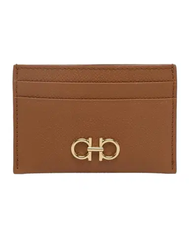 Ferragamo Hammered Leather Gancini Card Holder | Thumbnail 1 Ferragamo Hammered Leather Gancini Card Holder | Thumbnail 1