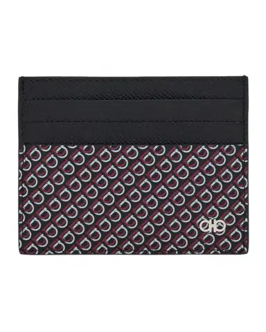 Ferragamo Men's Micro Gancini Printed Leather Card Holder | Thumbnail 1 Ferragamo Men's Micro Gancini Printed Leather Card Holder | Thumbnail 1