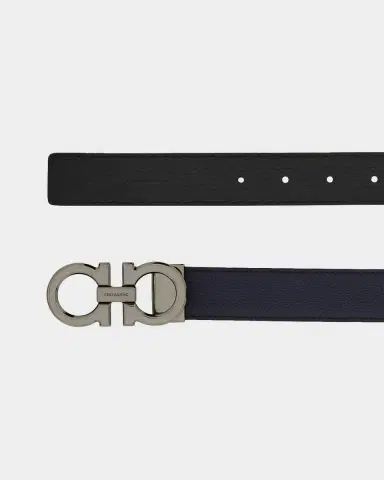 Ferragamo Men's Double Gancini Reversible Leather Belt | Thumbnail 3 Ferragamo Men's Double Gancini Reversible Leather Belt | Thumbnail 3